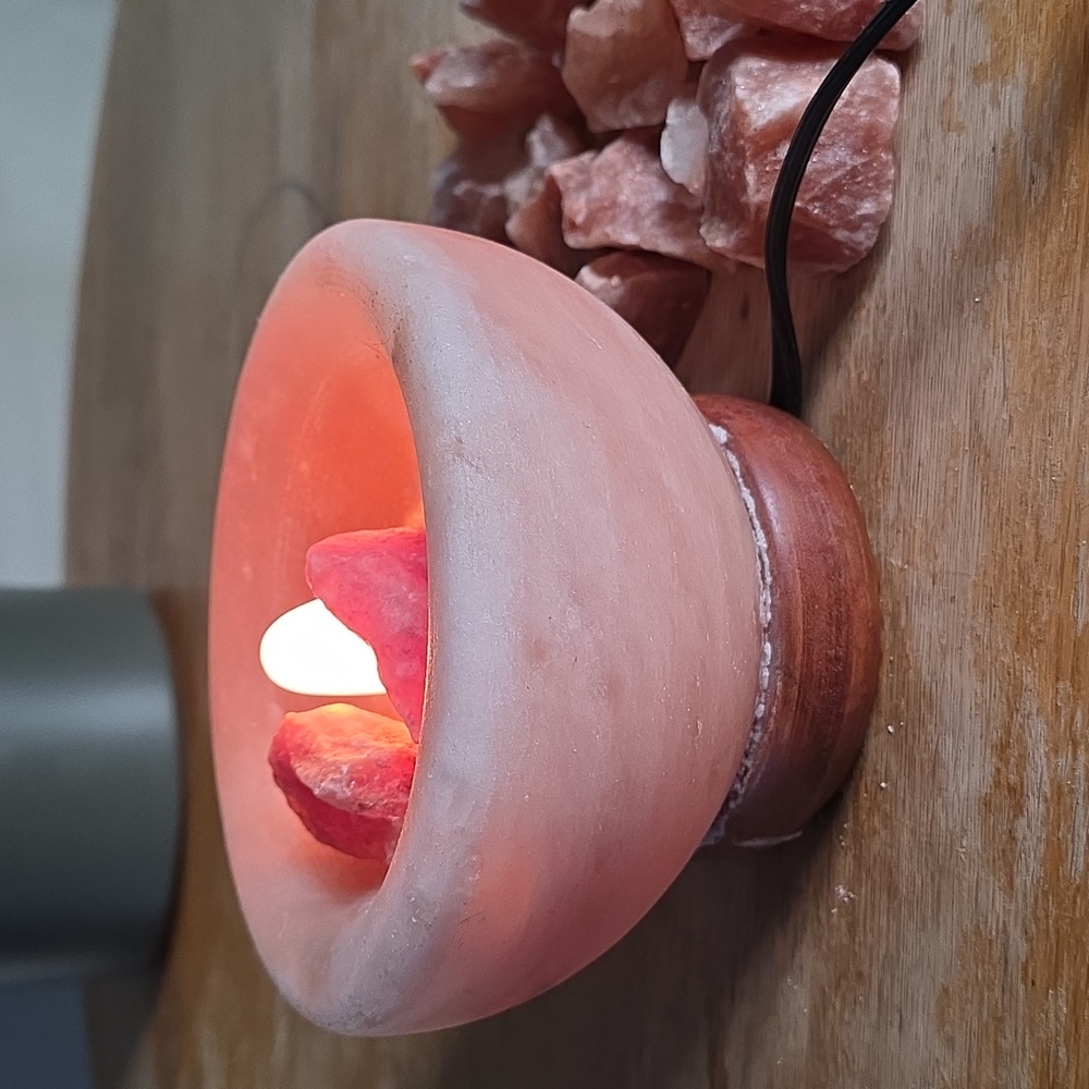 Himalayan Salt Lamp Bowl with Natural Pink Salt Chunks - Picture 2 of 4